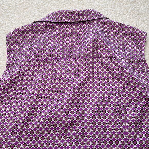 Charter Club Golf Collection Purple Pattern Sleeveless Button Up Blouse 10 - Picture 5 of 7